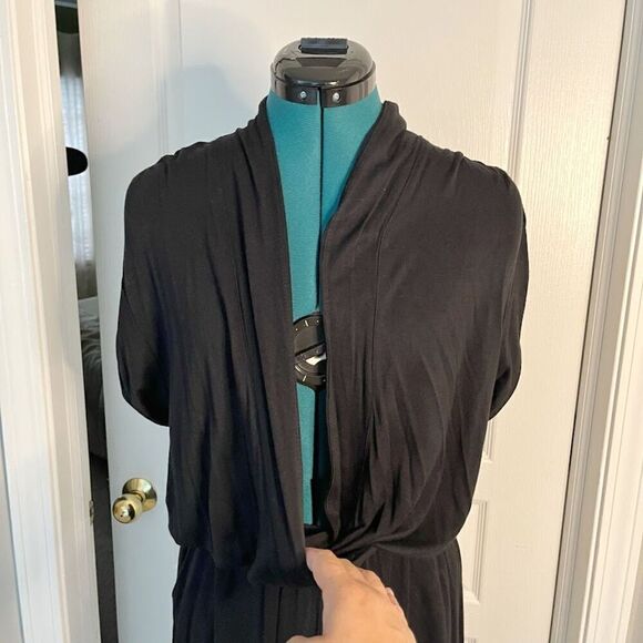 Bar III One Piece Comfy Stretch V Neck Short Sleeve Rayon Spandex Jumpsuit - Picture 6 of 13